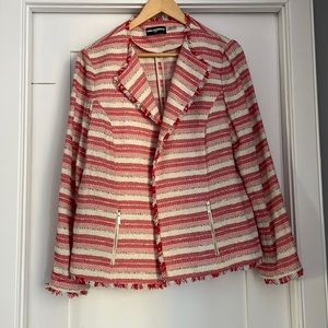 NWOT, never worn. Dress up or Down Cotton Poly Blazer w. Pockets & Fringe